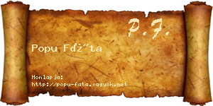 Popu Fáta névjegykártya